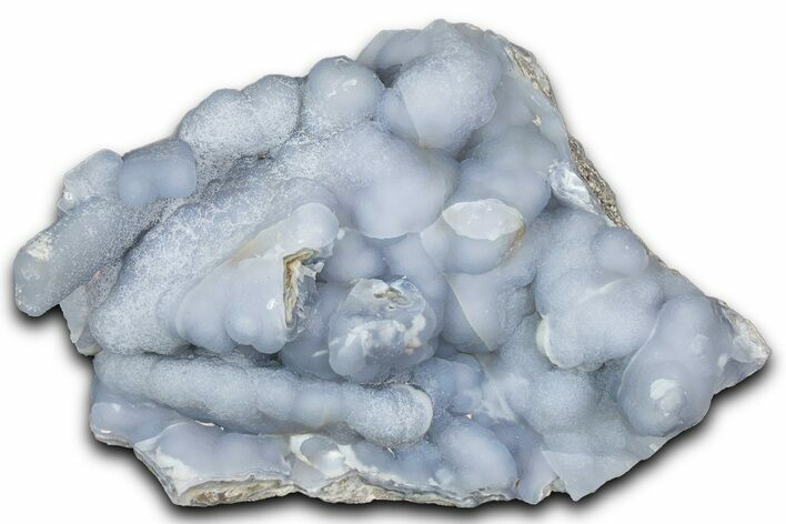 Botryoidal Blue Chalcedony Pseudomorph After Anhydrite - Peru #350756